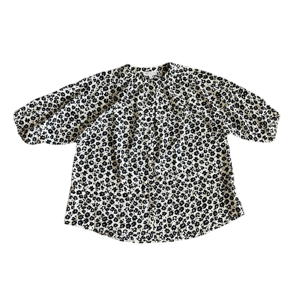 Hayden Los Angeles Black White Floral Button Up Blouse Size S NWT